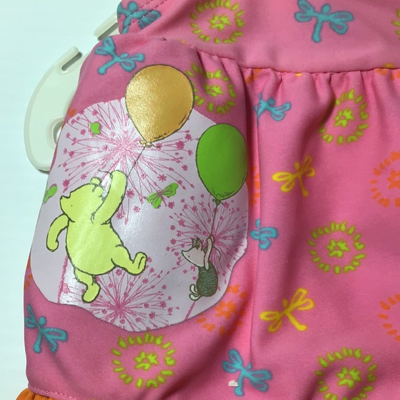 Pink Winnie the Pooh and Piglet pink Disney baby swimsuit with orange frills - Picture 10 of 10